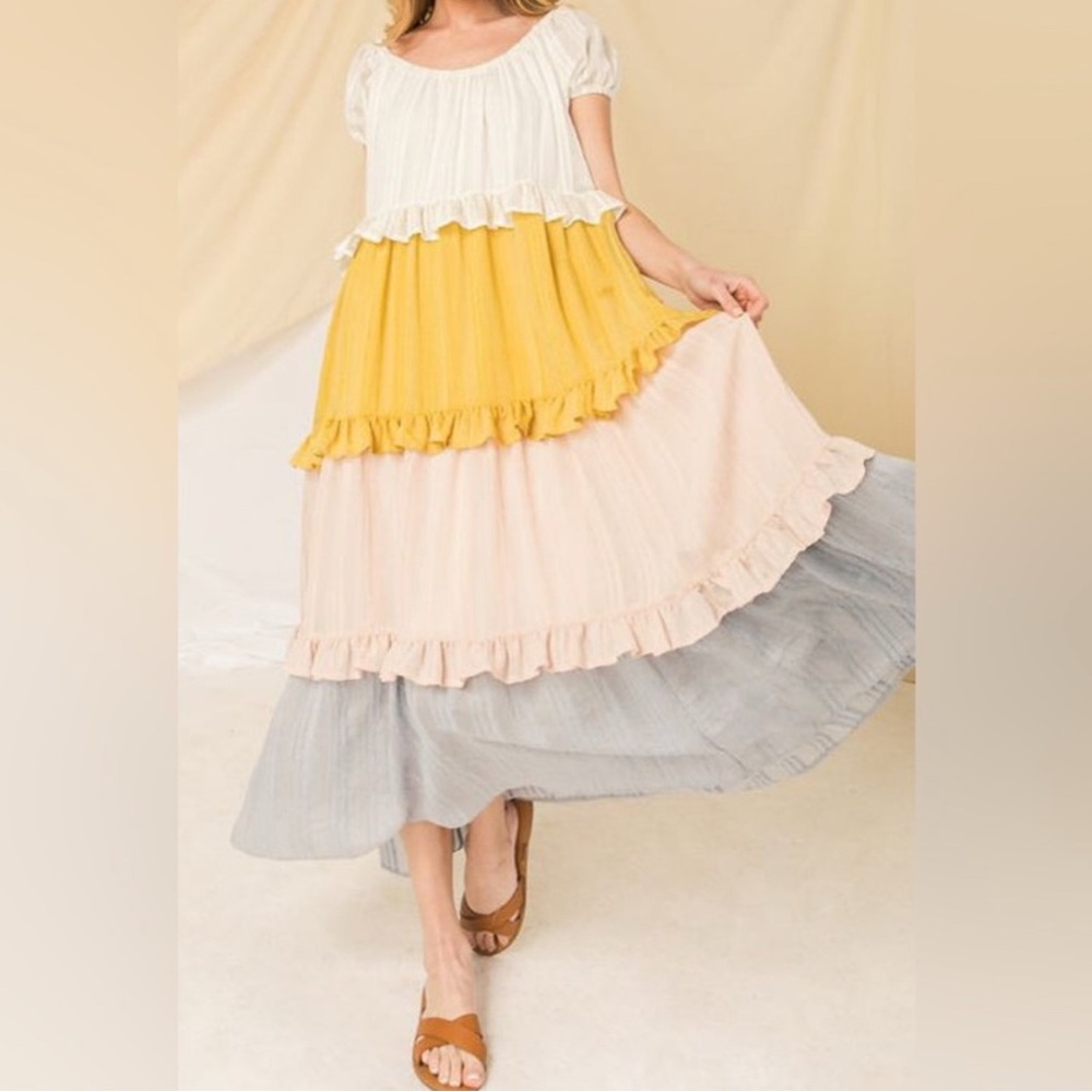 Love Colette Charming Multicolor tiered Dress